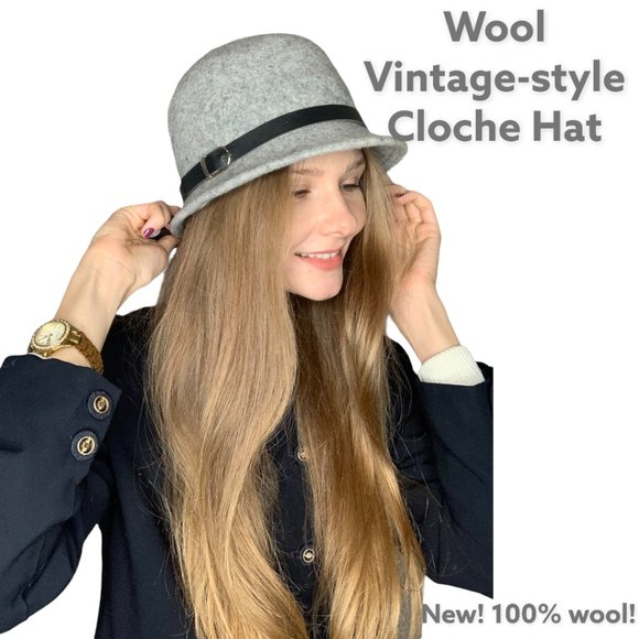 Perfect Bucket / Cloche Hat with in gray. New! - Picture 2 of 6